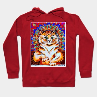 Cat Playing a Piano : A Louis Wain abstract psychedelic Art Print Hoodie